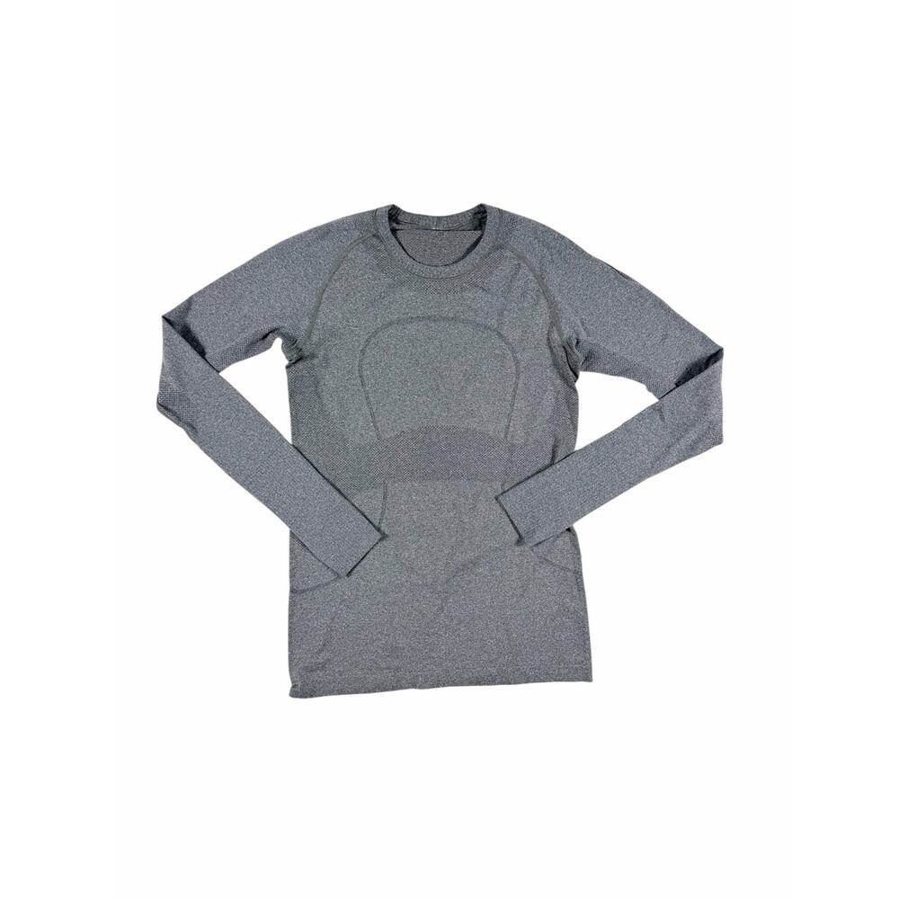 Lululemon Swiftly Tech Long Sleeve Heathered Black Seamless Running Top Size 8 - Picture 2 of 12